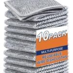 10-Pack Scrubber Sheets - Non-Scratch Stainless Steel for Dishes