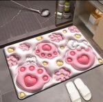 3D Anti Slip Bathroom Mat, Square, Multicolour , Multi design Floral, Machine Washable, Rubber, Indoor - Image 9