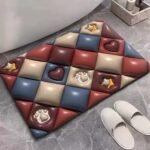 3D Anti Slip Bathroom Mat, Square, Multicolour , Multi design Floral, Machine Washable, Rubber, Indoor - Image 8