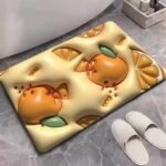 3D Anti Slip Bathroom Mat, Square, Multicolour , Multi design Floral, Machine Washable, Rubber, Indoor - Image 5