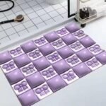 3D Anti Slip Bathroom Mat, Square, Multicolour , Multi design Floral, Machine Washable, Rubber, Indoor