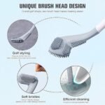 Golf Shape Silicone Toilet Brush, 360 Degree Deep Clean, Long No-Slip Handle, with Wall Hook - Image 9