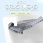 Golf Shape Silicone Toilet Brush, 360 Degree Deep Clean, Long No-Slip Handle, with Wall Hook - Image 8