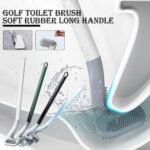 Golf Shape Silicone Toilet Brush, 360 Degree Deep Clean, Long No-Slip Handle, with Wall Hook - Image 4