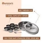 7-Compartment Stainless Steel Masala Box - Ring-Shaped Spice Organizer with Spoon - Image 6