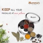 7-Compartment Stainless Steel Masala Box - Ring-Shaped Spice Organizer with Spoon - Image 2