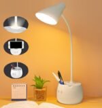 AKARI Desk Lamp, 3-Mode LED Rechargeable Touch Lamp with Phone Holder, USB & 2000mAh Battery - MySmartiee