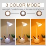 AKARI Desk Lamp, 3-Mode LED Rechargeable Touch Lamp with Phone Holder, USB & 2000mAh Battery - MySmartiee - Image 4