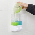Wall Mounted Soap Dispenser, Suction Cup Liquid Hand Wash Dispenser for Home & Office