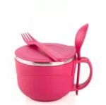 APEX 650ml Stainless Steel Noodle Soup Bowl | BPA Free Serving Bowl with Lid