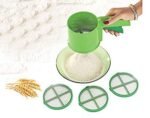 Flour Sifter 3-in-1 with Stainless Steel Mesh & Heavy ABS Body for Roti, Puri & Bhakri Prep
