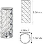 Multi Color Crystal Diamond Touch LED Table Lamp with Remote, USB Rechargeable Night Light - Image 2