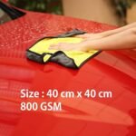 800 GSM Microfiber Car Cleaning Cloth, Dual-Sided Plush Towel for Car Detailing & Cleaning | Random colour - Image 2