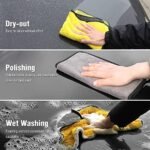 800 GSM Microfiber Car Cleaning Cloth, Dual-Sided Plush Towel for Car Detailing & Cleaning | Random colour - Image 6