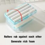 2-in-1 Portable Soap Saver Box with Drain Holes & Rubber Roller, Travel Soap Dispenser - Image 4