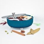 360 Degree Rotating Masala Box, 7 Section Spice Storage Container for Kitchen, Rangoli Dabba