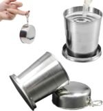 Portable Folding Travel Tumbler, 75ml Stainless Steel Camping Mug Cup for On-the-Go - Image 4