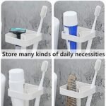 Tooth Brush and Paste Holder Stand with 3 Slots - Bathroom Organizer for Toothbrush & Accessories - Image 5