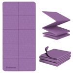 Foldable Yoga Mat 5mm Thick Anti-Slip Exercise Mat for Home Workout, Fitness & Meditation with Bag