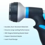 8-Mode Hose Nozzle Spray Gun for Gardening, Adjustable, Leakproof, Soft-Grip Handle - Image 3