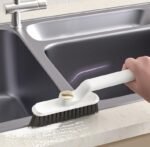 Rotating Bathroom Cleaning Brush - Multi-Function Hard Bristle Floor & Tiles Scrub Brush - Image 3