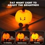Pumpkin Night Light LED Lamp, Rechargeable Silicone Nightlight for Kids - Image 7
