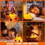Pumpkin Night Light LED Lamp, Rechargeable Silicone Nightlight for Kids - Image 4