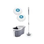 360 Degree Rotating Spin Mop with Easy Wringer, Microfiber Refill Heads for Home & Office Cleaning