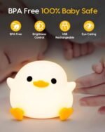 Cute Duck Silicone Night Light - Soft LED Lamp for Kids Room, Baby Room Decor, Rechargeable - Image 5