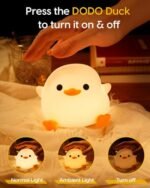 Cute Duck Silicone Night Light - Soft LED Lamp for Kids Room, Baby Room Decor, Rechargeable - Image 7