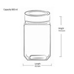 Treo Cube Glass Jar 800ml | Airtight Storage Jar, BPA Free, Multipurpose Spice Container - Image 3