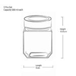 Treo Cube Glass Jar 580ml | Airtight Storage Jars with Steel Lid, Transparent ; Single piece - Image 2