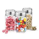 Treo Cube Glass Grocery Container, 310ml | Transparent Multipurpose Storage Jar