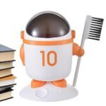 Mini Desktop Dustbin with Brush | Cute Astronaut Trash Can for Office & Kitchen with Flip Lid