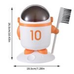 Mini Desktop Dustbin with Brush | Cute Astronaut Trash Can for Office & Kitchen with Flip Lid - Image 2