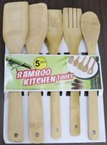 Bamboo Kitchen Utensil Set | Nonstick Cooking Spoons, Spatula, Pasta Server, & Turner - Image 5