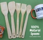 Bamboo Kitchen Utensil Set | Nonstick Cooking Spoons, Spatula, Pasta Server, & Turner - Image 2