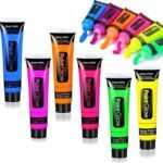 Glow in the Dark Face & Body Paint, Neon Fluorescent Makeup for Parties & Festivals