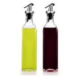 BlueFly Oil Bottle Square 500ml | Glass Oil Dispenser for Kitchen, Clear Spice Jar - Image 2