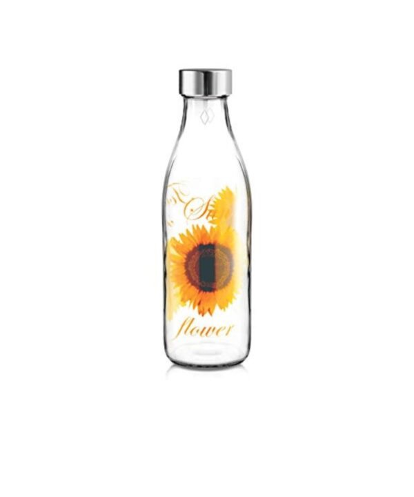 Treo Glass Bottle Ivory 1000ml | Premium Printed Bottle by Milton