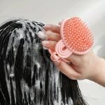 2 in 1 Hair Brush | Soft Silicone Scalp Massager & Body Scrubber for Gentle Exfoliation - Image 4