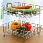 Dignity 2 Layer SS Trolley with Wheels | Stainless Steel Kitchen Rack for Fruits & Veggies - Image 4