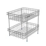 Dignity 2 Layer SS Trolley with Wheels | Stainless Steel Kitchen Rack for Fruits & Veggies - Image 2