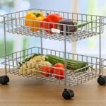 Dignity 2 Layer SS Trolley with Wheels | Stainless Steel Kitchen Rack for Fruits & Veggies - Image 5