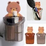 Teddy Bear Toothbrush Holder - No-Drill Wall Mount, Multipurpose & Big Size | Single Piece - Image 2