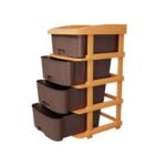 4-Layer Plastic Storage Cabinet with Wheels - Modular Drawer Organizer for Kitchen, Office