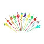 Reusable Straw Set for Kids, Party Supplies, Family Table Decorations | Set of 4