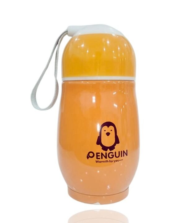 Penguin Stainless Steel Water Bottle, Vacuum Insulated Thermos for Kids, Juice Bottle, Orange Colour