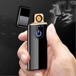USB Rechargeable Touch Lighter - Windproof, Double Ignition, Fingerprint Sensor