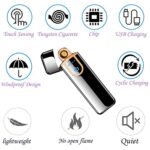 USB Rechargeable Touch Lighter - Windproof, Double Ignition, Fingerprint Sensor - Image 4